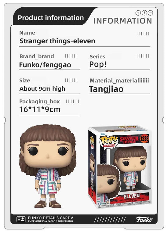 Genuine Edition FUNKO POP《Stranger Things: Eddie, Dustin, Eleven》Action Desktop Decoration Ornament Model Toys Collectible Model