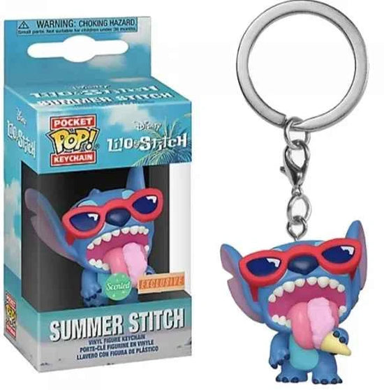 New 22 Styles Funko Pocket pop Keychains Mickey Mouse Minnie Donald Duck Stitch Angel Elvis TIKI Lilo Scrump Vinyl Figure Toys