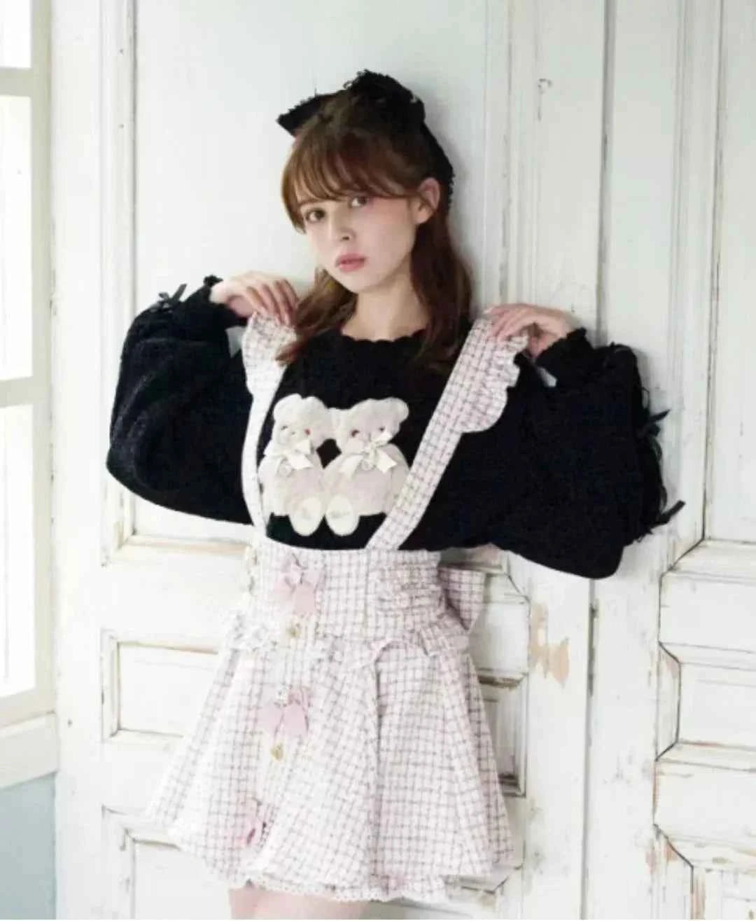 Mine Style Autumn and Winter Classic Cartoon Bear Sweater Lady Girls Sweet Round Neck Loose Sweater Japanese Liz Knit Tops
