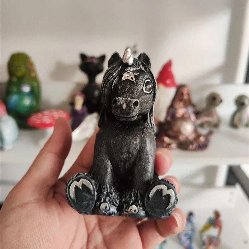 1pc Halloween Magic Black Dragon Snake Griffin Unicorn Mysterious Witches Statue Home Decor Figurine Christmas Desk Ornaments