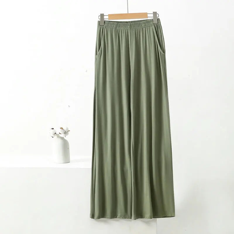 Modal Wide Leg Pants - High Elastic, Large Size Trousers