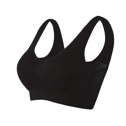 Breathable Sports Bra Top Fitness Women Brassiere Removable Padded Sport Bra Running Gym Seamless Push Up Bras SS69 8.69 black / XXL