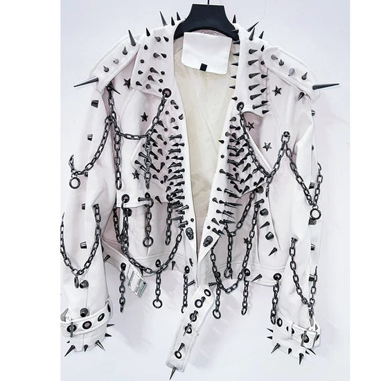 vintage Leather  y2k  Jacket Skull Jacket Punk Jacket  gothic Leather gothic clothes y2k fashion y2k clothes  harajuku Jacket SS69