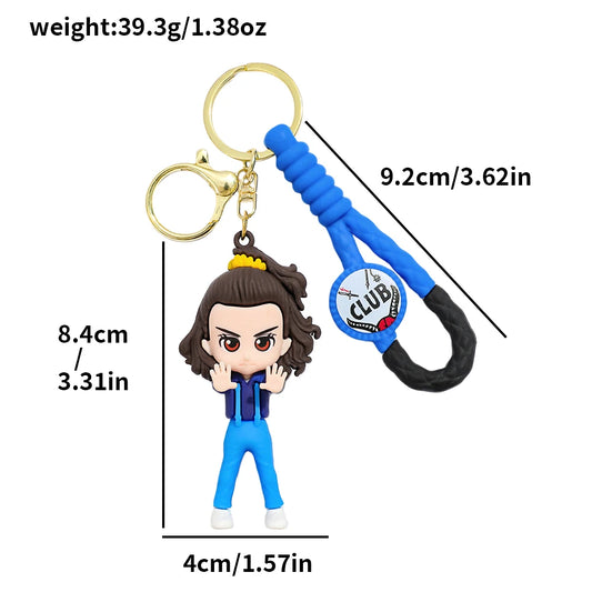 2026 New Fashion Bag Accessories The Horror TV Keychain Mike Will Demogorgon With Strings Rope For Female Children Birthday Gift