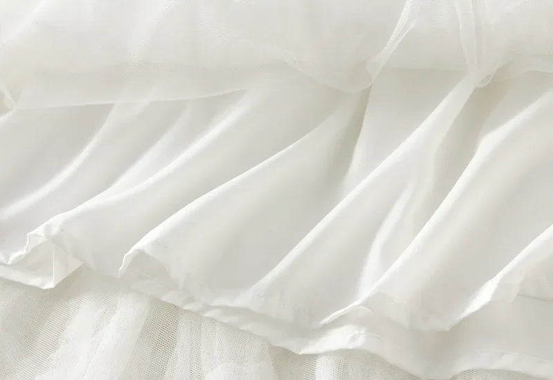 Tiered Tulle Maxi Skirt - Elegant A-Line High Waist Mesh