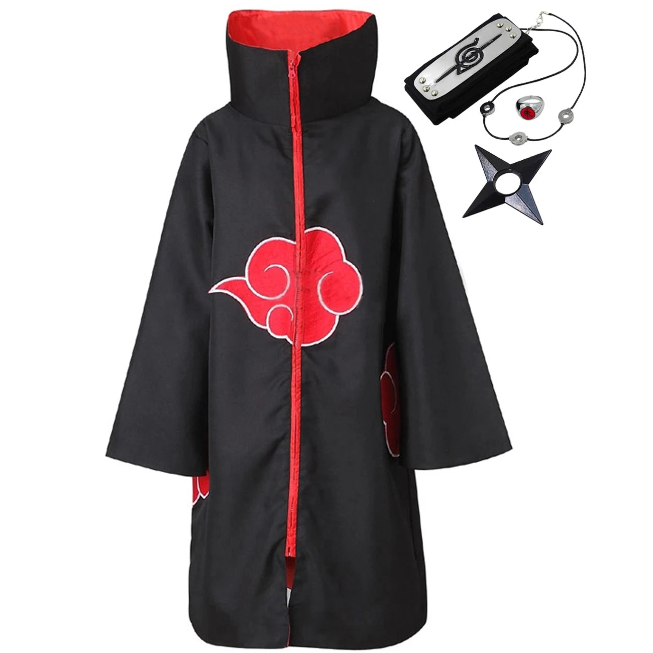 Uchiha Itachi Akatsuki Cosplay Cloak - Unisex Polyester Anime Robe