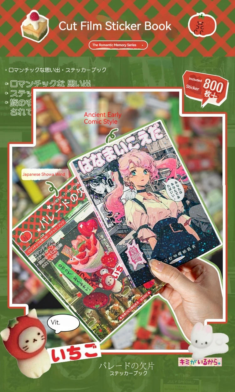 45pcs Japanese Retro Early Style Manga Cut Film Sticker Book Kawaii Girl Scrapbook Journal DIY Deco Cute Showa Phone Case Decals SS69