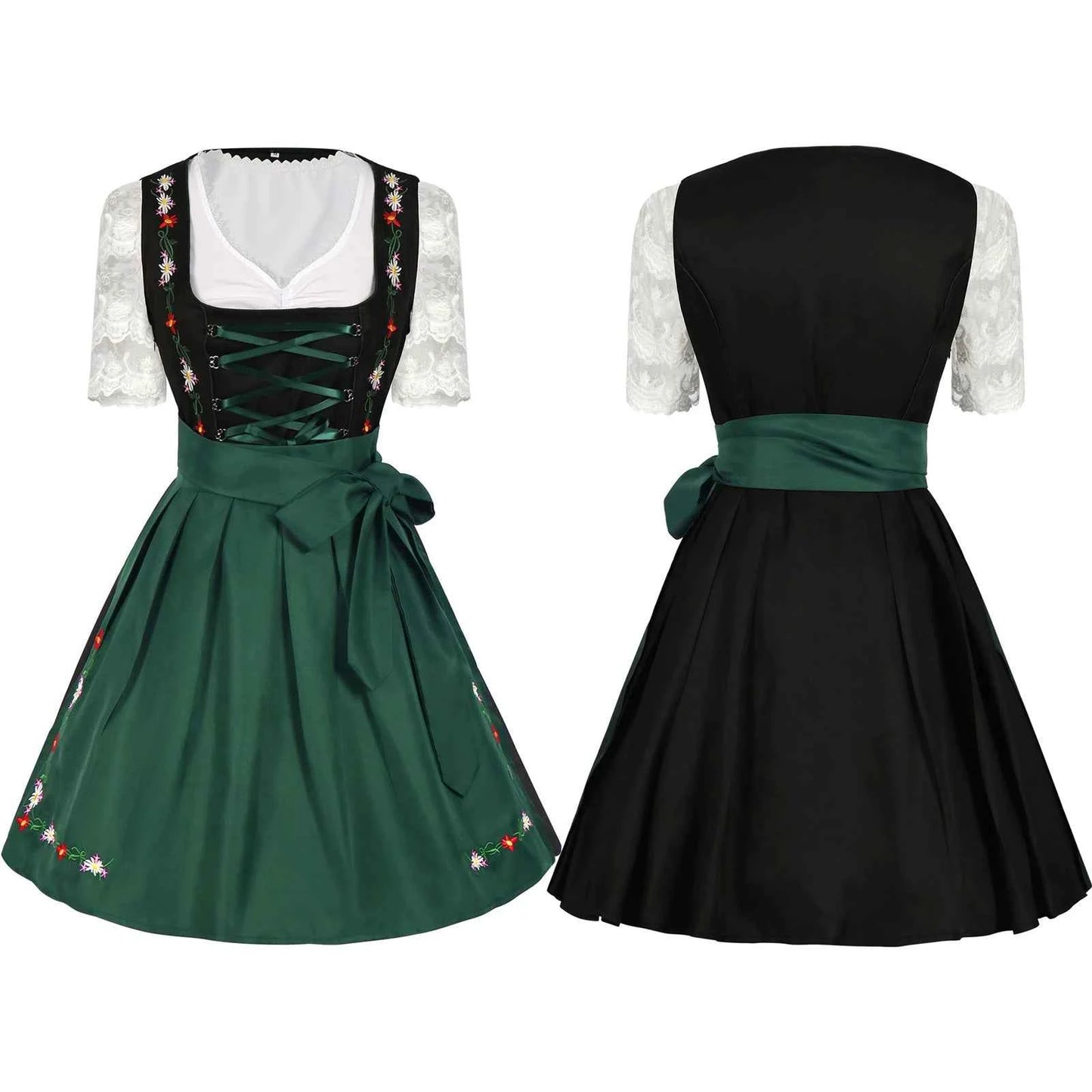 Women Oktoberfest Dirndl Dress Traditional Bavarian Beer Maid Outfit Munich Festival Carnival Halloween Cosplay Costume