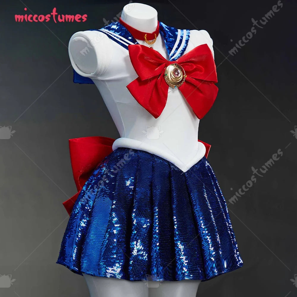 Miccostumes Women's Sailor Cosplay Costume Stage Version Dress with Gloves and Hair Accessories