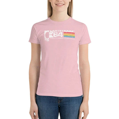 Commodore 64 T-Shirt tops Short sleeve tee Blouse T-shirts for Women SS69 24.69 Pink / XXL