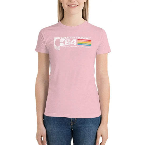 Commodore 64 T-Shirt tops Short sleeve tee Blouse T-shirts for Women SS69 24.69 Pink / XXL