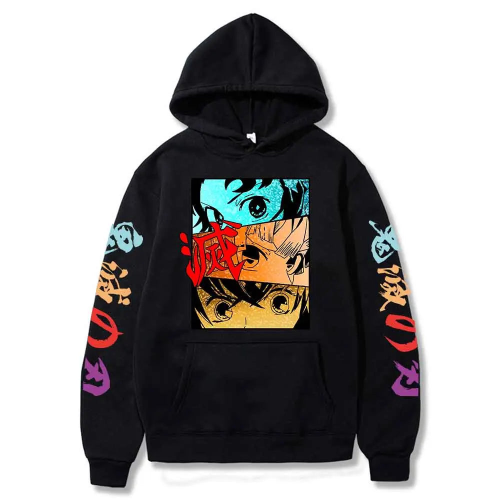 Harajuku Demon Slayer Plus Size Hoodie Kamado Nezuko Graphic Print Women Sweatshirts Long Sleeve Fashion Female Streetwear SS69 21.69 Black12 / 4XL