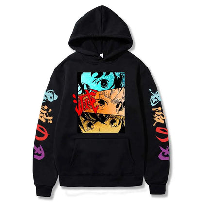 Harajuku Demon Slayer Plus Size Hoodie Kamado Nezuko Graphic Print Women Sweatshirts Long Sleeve Fashion Female Streetwear SS69 21.69 Black12 / 4XL