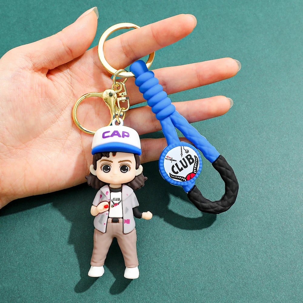 2026 New Fashion Bag Accessories The Horror TV Keychain Mike Will Demogorgon With Strings Rope For Female Children Birthday Gift