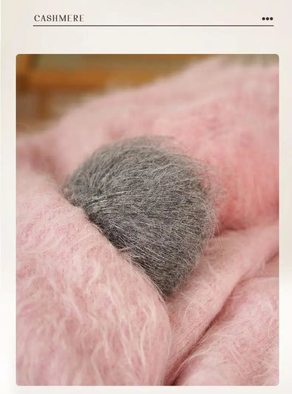 300g Colorful Long-Haired Alpaca Mohair Yarn Handmade DIY Material Knitting Autumn and Winter Fashion Women's Sweater Sweater Jacket Shawl Yarn Ball 1 Piece = 6 Pieces = 300g