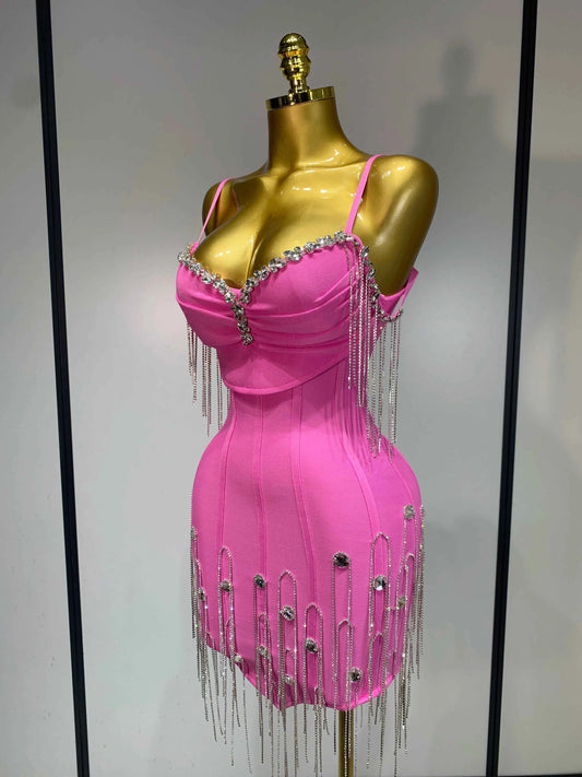 Women Sexy Backless Spaghetti Strap Bodycon Sleeveless Bandage Dress 2025 Elegant Prom Gown Club Evening Party Birthday Dresses