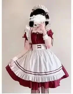 Black Pink Lolita Maid Costumes Cute Girls Women Lovely Maid Cosplay Costume Animation Show Japanese Outfit Dress Clothes S-5XL - SS69