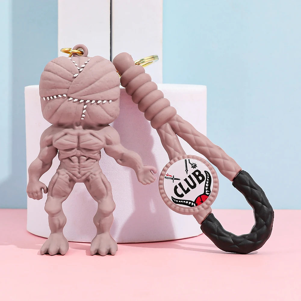 2026 New Fashion Bag Accessories The Horror TV Keychain Mike Will Demogorgon With Strings Rope For Female Children Birthday Gift