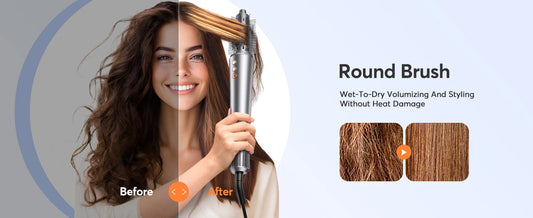 5-in-1 Hair Dryer Airstyler Ion Multistyler Hot Air Brush, 110,000 rpm with 32 mm Automatic Curling Iron, Straightener SS69