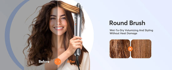 5-in-1 Hair Dryer Airstyler Ion Multistyler Hot Air Brush, 110,000 rpm with 32 mm Automatic Curling Iron, Straightener SS69