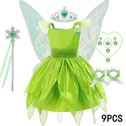 DOCHEER Girls Flower Fairy Princess Dress with Wings for Halloween Party