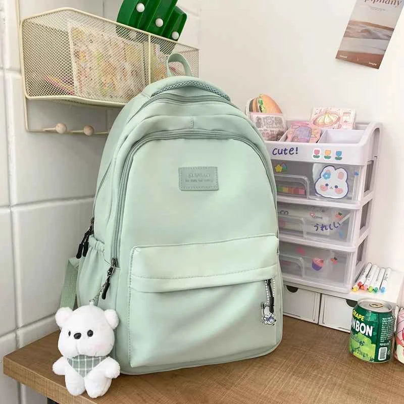New Female Fashion Men High Capacity Waterproof College Backpack Trendy Women Laptop School Bags Cute Girl Travel Book Bag Cool