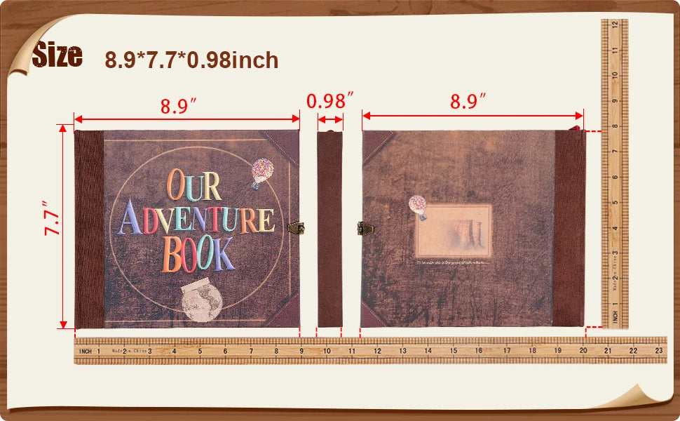 Our Adventure Book 146 Page DIY Handmade Photo Album Scrapbook Retro Kraft Album Anniversary Wedding Memory Mother's Day Gift SS69