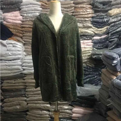 12 Colors Fleece Sweatshirt Long Cardigans Autumn Winter Female Long Sleeve Double Side Wear Flurry Loose Hoodie Coats Outwear