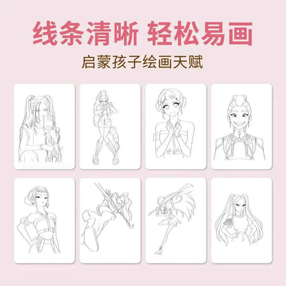 40 page KPO Witch Hunt Rumi Mira Zoey children's and adult anime character drawing practice book drawing coloring book-