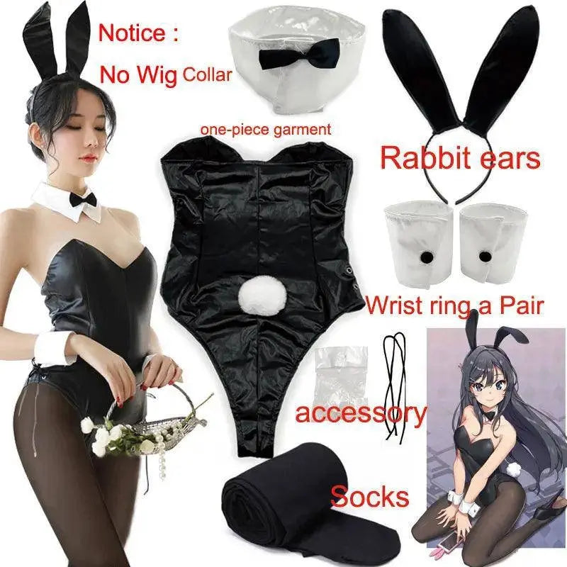 Sakurajima Mai Bunny Girl Cosplay Costume Halloween Adult Woman Senior Sister Cosplay Wig Clothes Size M/XL - SS69