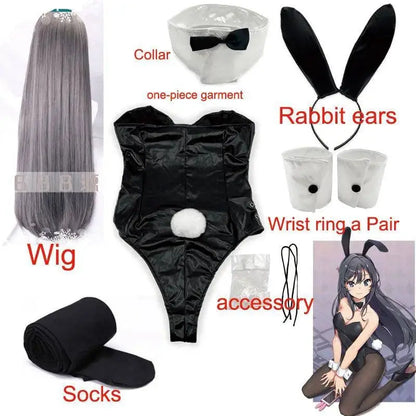 Sakurajima Mai Bunny Girl Cosplay Costume Halloween Adult Woman Senior Sister Cosplay Wig Clothes Size M/XL - SS69