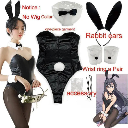 Sakurajima Mai Bunny Girl Cosplay Costume Halloween Adult Woman Senior Sister Cosplay Wig Clothes Size M/XL - SS69