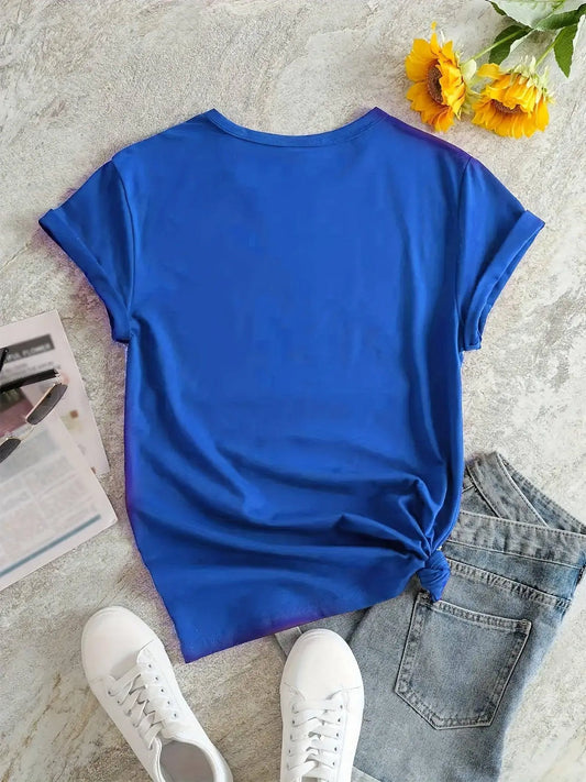 Salem Witch Riding Broomstick Print T-Shirt for Women - Casual Polyester Knit Fabric, Short Sleeve, Regular Fit, Halloween Themed, H Shape, Pullover with Round Neckline - Summer Collection SS69