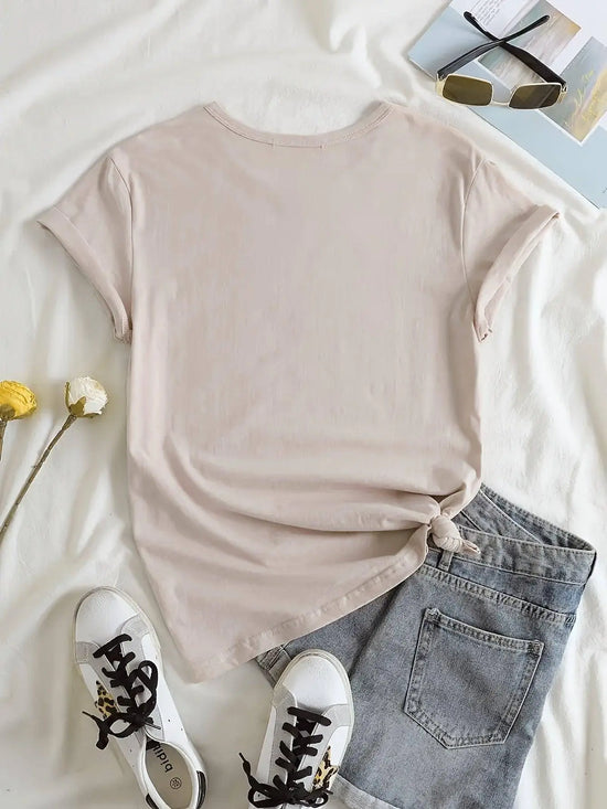 Salem Witch Riding Broomstick Print T-Shirt for Women - Casual Polyester Knit Fabric, Short Sleeve, Regular Fit, Halloween Themed, H Shape, Pullover with Round Neckline - Summer Collection SS69