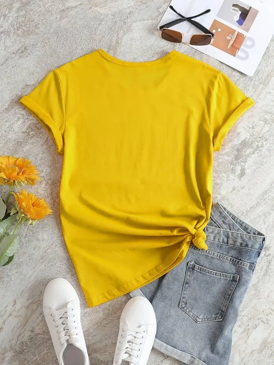 Salem Witch Riding Broomstick Print T-Shirt for Women - Casual Polyester Knit Fabric, Short Sleeve, Regular Fit, Halloween Themed, H Shape, Pullover with Round Neckline - Summer Collection SS69