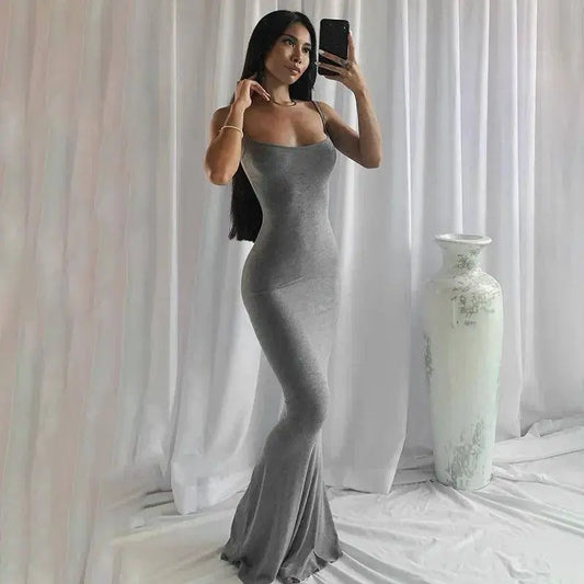 Satin Slip Sleeveless Backless Maxi Dress Women 2025 Y2K Summer - SS69