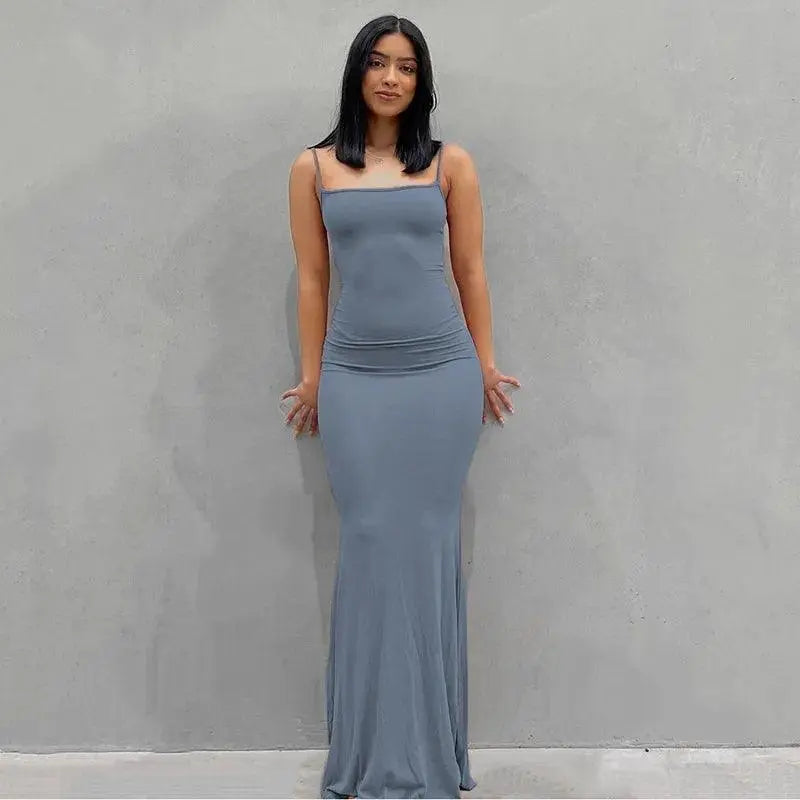 Satin Slip Sleeveless Backless Maxi Dress Women 2025 Y2K Summer - SS69