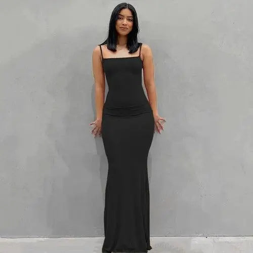 Satin Slip Sleeveless Backless Maxi Dress Women 2025 Y2K Summer - SS69