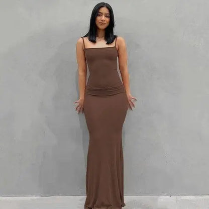 Satin Slip Sleeveless Backless Maxi Dress Women 2025 Y2K Summer - SS69
