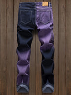Men's Distressed Straight Fit Jeans - Vintage Motorcycle Style