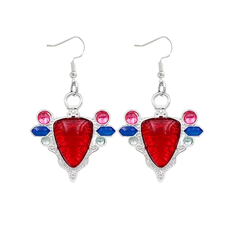 Anime JoJo Bizarre Adventure Drop Earrings Cosplay Props JOJO Kakyoin Noriaki Butterfly Cherry Earrings Ear Clip Jewelry Gift