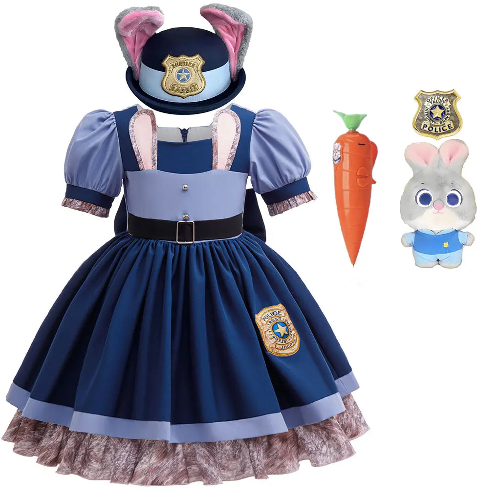 Disney Judy Hopps Zootopia 2 Police Officer Dress for Girls