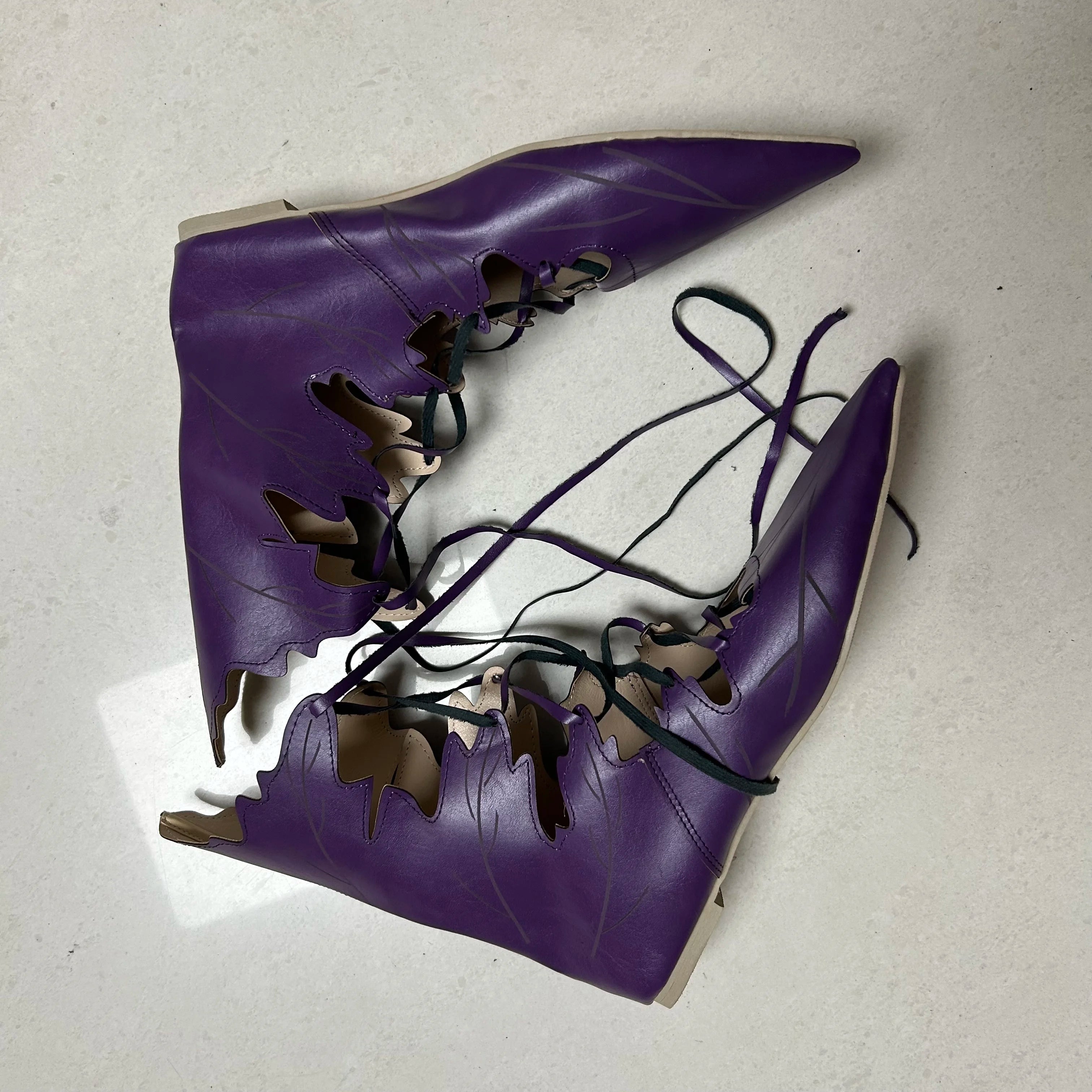 2026 Medieval Gothic Retro Elf Witch Leaves Lace Up Shoes For Women  Men Cosplay Costume Carnival Party Knight Boots Accessories