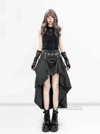 REDDACHiC Black Striped Suit Skirt Grunge Retro 3-Way Fishtail High-Low Maxi Long Train Skirt Gothic Woman Alternative Clothes