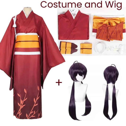 Izumi Kyouka Cosplay Costume Izumi Kyouka Kimono Anime Izumi Kyouka Full Set for  Halloween Party Outfit for Women Girls