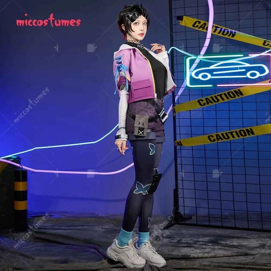 Miccostumes Wiomen's Clove Cosplay Costume Top and Jacket with Shorts and Tights Fullset