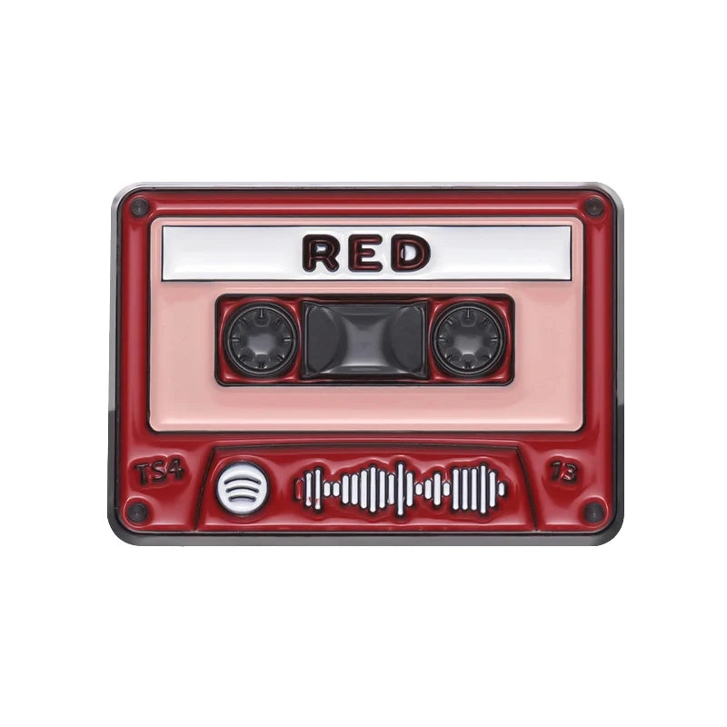 QIHE JEWELRY Retro Cassette Tape Enamel Pin Badge