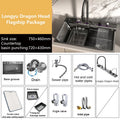 BOSX Stainless Steel Kitchen Sink with Waterfall Faucet