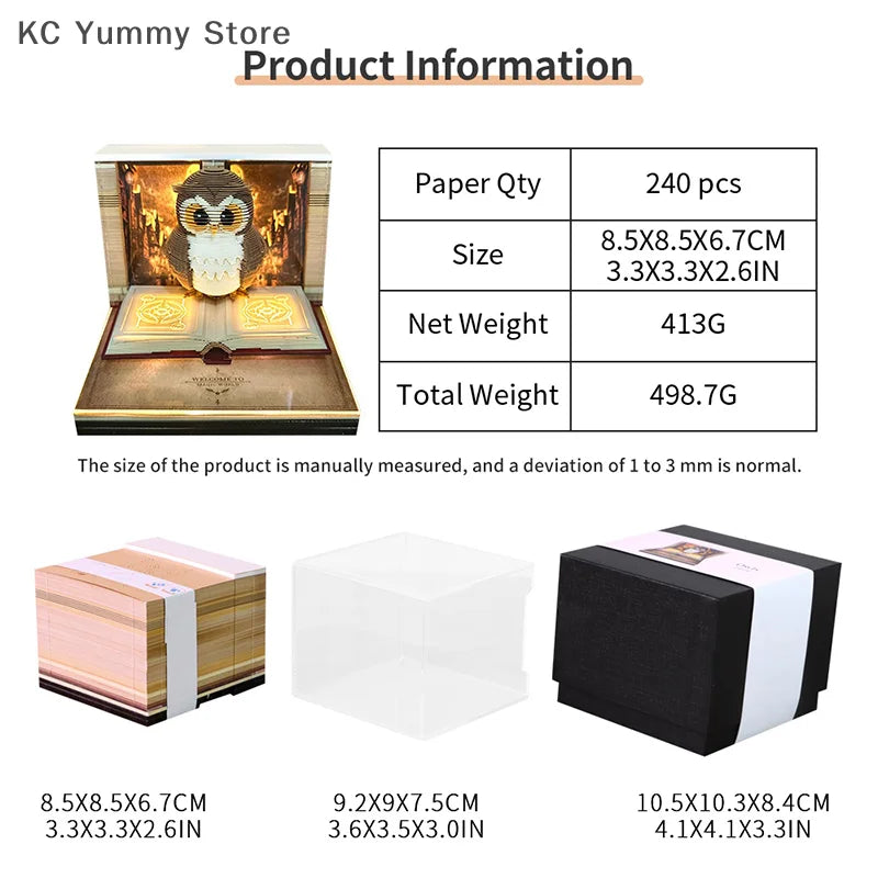 ANENG 2026 3D Paper Carving Desk Calendar with LED Light