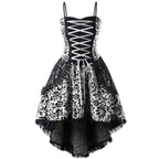 Halloween Cosplay Costume Lace Gothic Vintage Dress Women Irregular Sleeve Dresses Robe Medieval Ghost Vampire Clothing